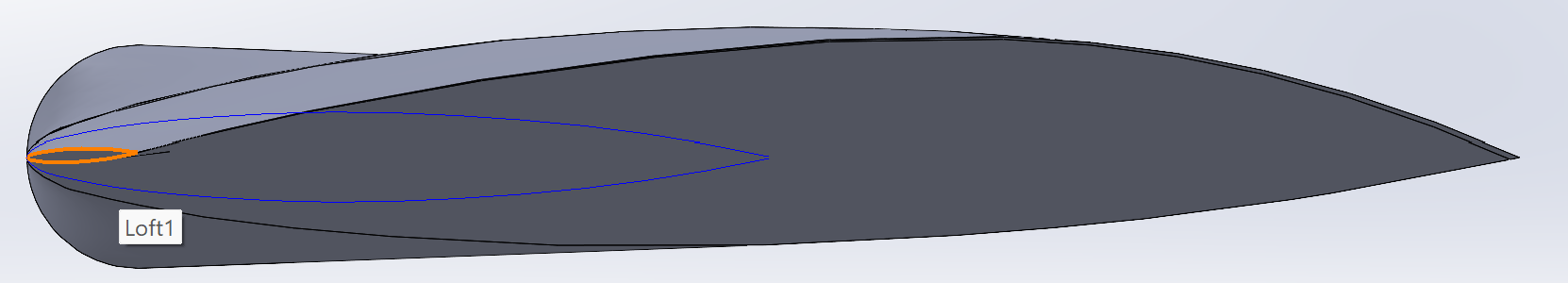 Mid taper blade at 8° tip twist